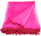 Ragged Rose Belinda Couvre-lit en Velours Rose Fuchsia avec Pompons, 140 x 180 cm