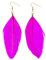 Miniblings Feder Ohrringe Hänger Vogelfeder Vögel Vogel Fliegen Boho Hippie Pink - Handmade Modeschmuck I Ohrhänger Ohrschmuck versilbert