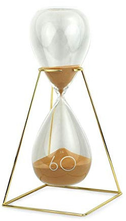Sablier décoratif en Verre Durée 60 Min., Original et Unique, H 33 cm