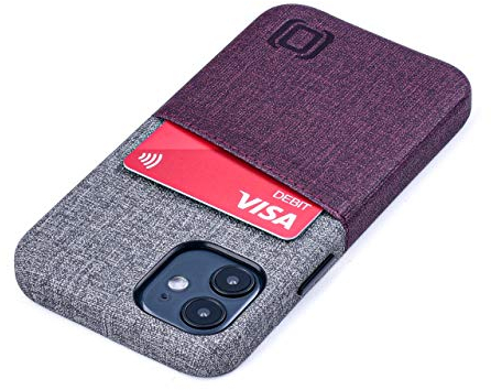 Dockem iPhone 12 mini Handyhülle mit Kartenfach: Wallet Handytasche mit Integrierter Metallplatte für Magnet-Halterung [Luxe M2, Kastanienbraun und Grau]