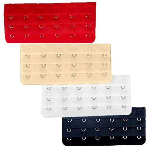 Kissa 1 x Bra Extender 6 Hooks Lingerie Tip 11.5 x 5 cm - Red - One size
