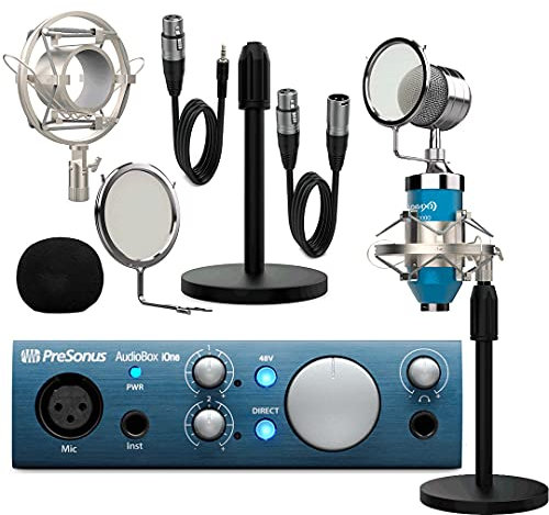 PreSonus AudioBox Ione Interface Audio + Micrófono Estudio Pro Blue Pack Dublín Con Accesorios