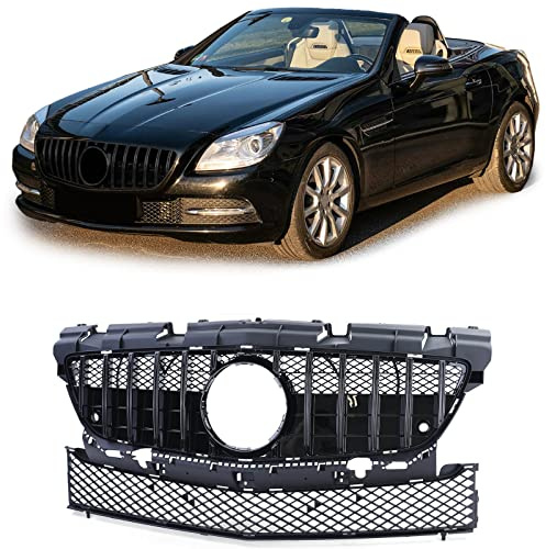Sport Kühlergrill Schwarz Glanz passend für Mercedes SLK R172 Vorfacelift 11-15
