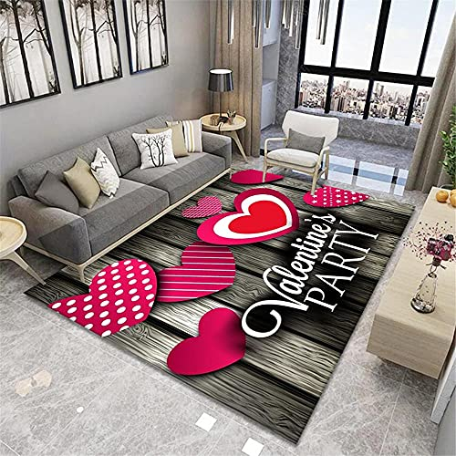 Rot Flokati Teppich Waschbar Luxus Landschaft Herz geformte Partei Wohnzimmer Schlafzimmer Salon Dekoration Großer Teppich Teppich für esszimmer Teppich Schlafzimmer flauschig Laufteppich200x300CM