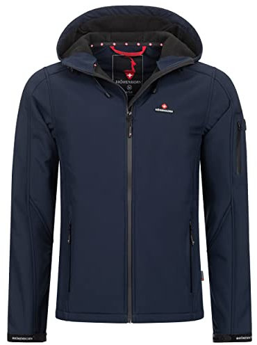 Höhenhorn Altus Giacca softshell da uomo, per esterni, funzionale, per il tempo libero, impermeabile, traspirante, calda, con fodera interna in micropile, blu notte, M