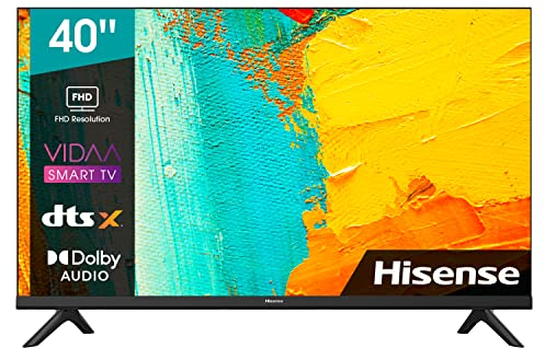 Hisense 40A4EG 101cm (40 Zoll) Fernseher Full HD Smart TV, Triple Tuner DVB-T2 / T/C / S2 / S, Works with Alexa, WiFi, Game, Hotel Mode, Schwarz [2022 ], Betriebsystem VIDAA U