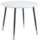 Hallowood Finley Petite Table Ronde de Salle à Manger avec Plateau Effet Marbre Blanc et Pieds en Métal Noir
