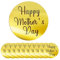 10 Pieces Happy Mother's Day Acrylic Cupcake Toppers Round Mirror Engraved Cake Topper Cupcake Decorations for Birthday Party (Gold)