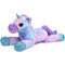 SNOWOLF Riesen Plüsch Spielzeug Einhorn Großes Plüsch Tier Spielzeug Plüsch Kissen Großes Pferd Plüsch Fluffy mehrfarbiges Einhorn Geschenk für Kinder Mädchen Jungen(blau,110cm)