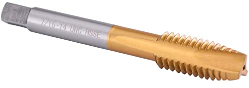 Burkit 7/16-14 UNC Taraud à pointe hélicoïdale, revêtement en titane HSS, filetage 7/16 x 14 UNC