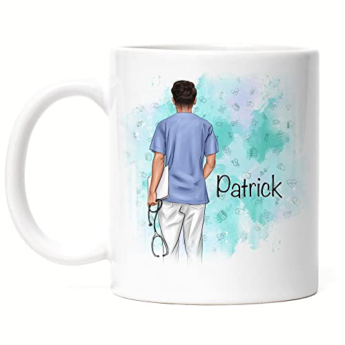 Kiddle-Design Krankenpfleger Tasse Personalisiert Arzt Ärzte Pfleger Pflegekraft Held Kollege Freunde mit Name & Spruch Beruf