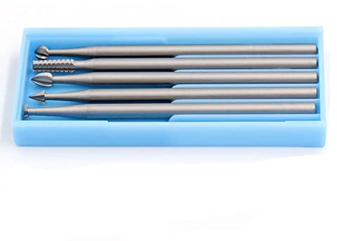 Gravur-Bits-Set, 6 Stück Professionelle Wolframstahl Rollschneider Klingen mit 2,35 Schaft zum Schnitzen, Fräsen und Bohren (Medium)