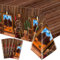 Hegbolke 4er-Pack Western-Tischdecken – Western-Cowboy-Geburtstags-Tischdecke Wild West Theme Saloon Yeehaw Scene Setters Tischdecke für Western-Motto-Babyparty-Geburtstagsfeier, 130x220cm