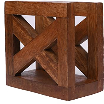 EDHAS Distributeur de serviettes en papier en bois pour tables, cuisine, bureau, restaurants, salle à manger, décoration d'intérieur (12,7 x 7,6 x 12,7 cm)