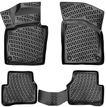 fussmattenprofi.com 3D Auto Gummimatten Set für VW Passat B7 Baujahr 2011-2014 | Extra Hoher Rand 5cm Allwetter Geruchlos rutschfest Gummifußmatten TPE