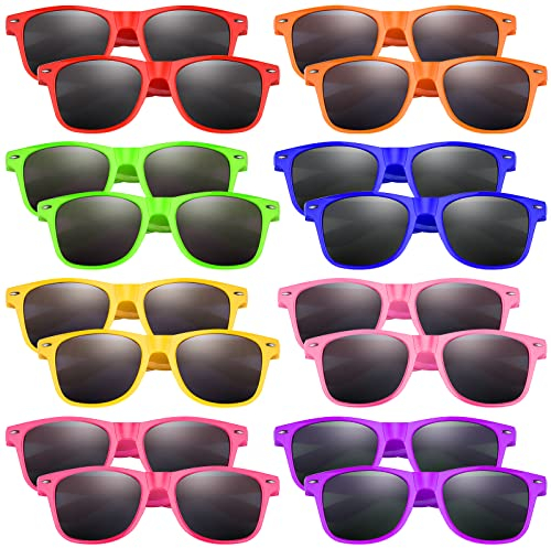 Morcheiong 16 pezzi occhiali da sole per bambini, colori fluo, occhiali da sole per feste, regali divertenti per feste di compleanno, spiaggia e feste in piscina