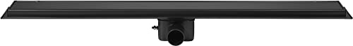 Ben Drain Komplette Duschrinne - 70 cm - Einlegeteil und Rost - Edelstahl korrosions-, chlor- und säurebeständig - Leicht herausnehmbarer Siphon - Schwarz - Duschsystem Set - Dusche