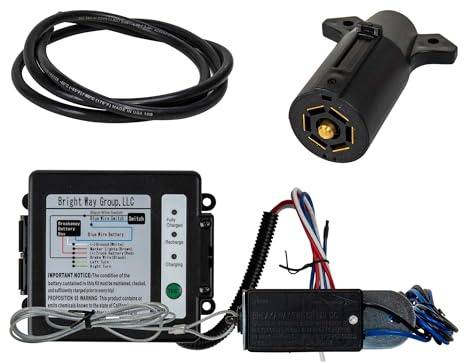 The Trailer Parts Outlet - Complete Trailer Electric Brake Wiring Kit with a 16-Foot Cable, 12 Volt Breakaway Kit, 7 Way Plug, and Weather-Resistant Battery Box