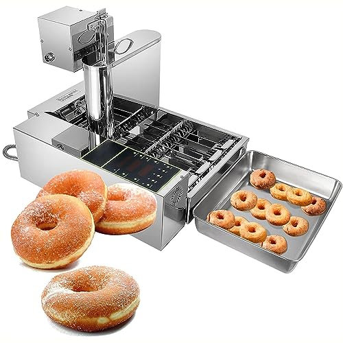 Digital Donut Fryer,Automatic Donut Machine,Adjustable Donut Thickness Stainless Steel Mini Donut Maker Machine,and It Can Produce 4 Donuts At a Time,Which Is Very Convenient To Use