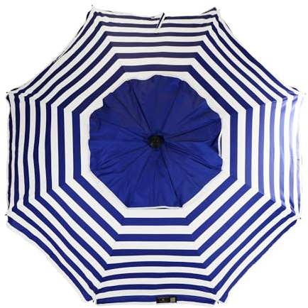 CREVICOSTA QUALITY MARK MARCAS DE CALIDAD - Sombrilla Playa Modelo Marinera 220 cm con Espiral y Poste de Recorrido Total. 8 Varillas. Protección Total contra los Rayos UV