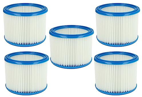 vhbw Filterset 5x Faltenfilter Ersatz für Makita W11753 für Staubsauger - Filter, Patronenfilter, weiß blau