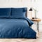 VelvetHome Deluxe Bettwäsche 155x220 Baumwolle Bettbezug 155x220 cm mit Kissenbezug 80x80 cm Hohe Qualität Bettwäsche-Set mit Reißverschluss 100% Baumwolle Made in EU Dunkelblau 155 x 220