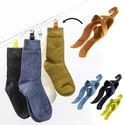 Sokey - Sockenklammer/Sockenclip - 20er-Pack: Hält Socken zusammen in Waschmaschine, Trockner & am Wäscheständer