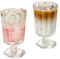 TUCHACA Fuß Eisbecher Trinkgläser Set von 2 (Durchsichtig), Blütenblatt Stil Glas Becher, geeignet für Saft, Eis, Cocktails, Dessert Mehr.