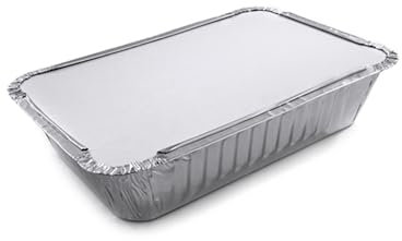GM KIT 500 Vaschette Alluminio 2 Porzioni Alta da 928cc. + 500 Coperchi in Cartoncino/Alluminio, Contenitori Alimenti Usa e Getta con Coperchio, Teglie da forno Adatte a Cottura e Asporto