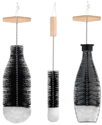 2 Stück Set Flaschenbürste,35cm Flaschenbürste kompatibel mit Sodastream Glasflasche,kratzerfreier Flaschenreiniger Bürste für Glaskaraffe/Sodaflaschen/Babyflaschen/Trinkflaschen