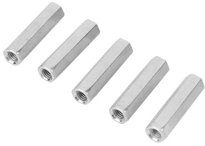 FLEXMAN 5 Stück M8x50 Lange Stangenmutter, Hochfeste Sechskant Hülsenmutter aus Kohlenstoffstahl, Sechskant Kupplungsmuttern für Heim und Bürogeräte, Kommunikationsgeräte