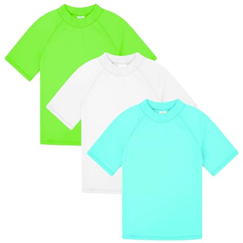 BIG ELEPHANT Playera de Manga Corta para niños con protección UPF 50+, de Secado rápido, Playera de natación para niños