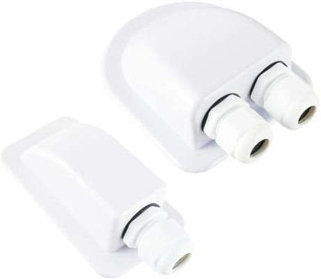 EPLZON Passe-câble Solaire, ABS IP68 Solaire Unique/Double Entrée Boîte de jonction, d'entrée de Câble Étanche pour Câble 6-12 mm, pour Projet Solaire, Camping-Car, Caravane, Bateau (2 Pièces)