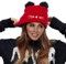 Richoose Strickmütze Damen Winter Strickmütze Mütze Damen Mode Wolle Nette Katzeohren Knit Beanie Hüte,Rot
