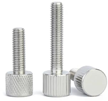 AYYSSM 304 Edelstahl Rund Einzelkopf Rändelschraube M2M2.5M3M4M5M6(Vertical Stripes,5pcs M5x40)