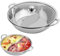 Taozhiyy Hot Pot Herd, 34CM Hot Pot Topf, Mandarinenentopf Edelstahl mit Deckel, Chinesischer Feuertopf, S-Type 2 Kammern Hot Pot für Induktionskochfeld, Gasherd