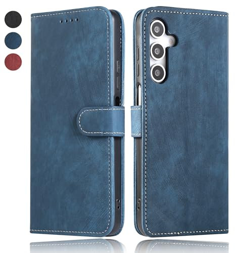MIKULLE Cover a Libro per Samsung Galaxy A16 5G / 4G (6.7), Custodia in Pelle PU e Silicone TPU Bumper, Flip Chiusura Magnetica Caso Portafoglio con Funzione Stand - Blu