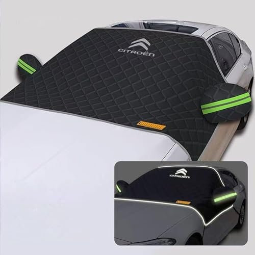 LJCXZS Frontscheibenabdeckung Auto für Citroen C4 Picasso,Schichten Verdickt mit Badge Scheibenabdeckung Auto Windschutzscheibenabdeckung Faltbar Antischnee Sonnencreme Staub Autozubehör,B-Thick