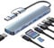 Hub USB C 3.0, 8 en 2 USB Hub Multiport Lecteur avec U-S-B 3.0, 3 U-S-B 2.0, Carte SD TF, 2 USBC Ports, Hub Type C pour MacBook Air/Pro, Galaxy, Pad, Windows, Ordinateur Portable, etc