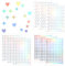 Ymapinc 1350 Stück 9 Blatt Bunte Sterne Sticker Kinder Herz Glitzer Sticker Selbstklebend Ermutigen Stickers Klein für Belohnungstafel Kinder Scrapbooking Dekoration DIY (1 cm)