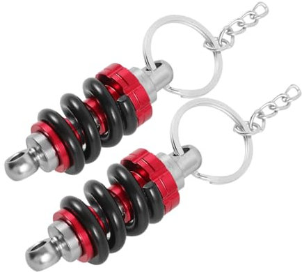 BUGUUYO 2stücke Schlüsselanhänger Motorrad Stoßdämpfer Aus Metall Für Damen Herren Auto Heimdekoration Motorradliebhaber Zubehör Ersatzteile Teile Accessoire