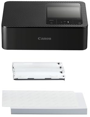 Canon SELPHY CP1500 Mobiler Fotodrucker mit Papierset, Schwarz - Drahtloser Bluetooth-Drucker mit Zubehör - Kompakt und Leicht - Mi 54 Blatt Papier im 4x6 Postkartenformat
