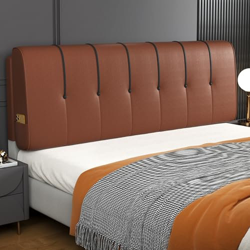 Gepolstertes Wandkissen aus Kunstleder, großes Stützkissen für Bett, Rückenlehne, Taillenstütze, Rot, 180,3 cm, Cal King