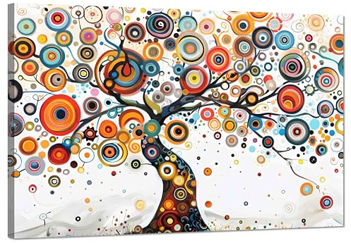 Kunstbruder© XXL-Leinwand Modern abstrakte Natur Wandbilder - Swirled Tree White - Kunstvolle Schlafzimmer Bild Ästhetik Wohnzimmer Gemälde (div. Größen) fertig zum Aufhängen (70x100 cm)