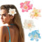 Zernblend 4 piezas de pinzas para el pelo con flores hawaianas, accesorios para el cabello (azul/rosa/rojo/rosado/blanco)