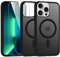Knrlqim Magnetica Cover per iPhone 13 Pro Max [Compatibile con MagSafe],Custodia con 2 Pellicola Vetro Traslucido opaco Protettiva,Silicone TPU Antiurto Case per Apple iPhone 13 Pro Max 6.7,Nero