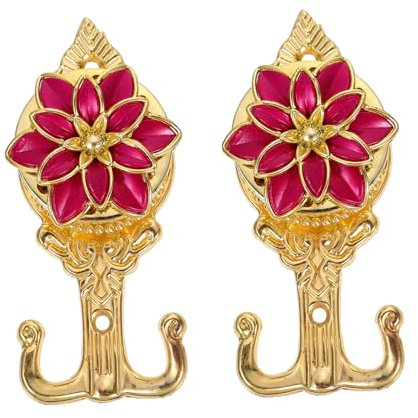 EPIGEIST 2 Piezas Gancho De Loto para Colgar Cortinas Ganchos De Pared Diseño De Loto Hogar y Decoración De Ventana para Cortinas