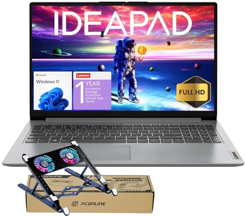 Lenovo IdeaPad - Laptop 2025, 15.6 pulgadas FHD antirreflejo, CPU Intel de 4 núcleos, 12 GB de RAM, SSD de 512 GB, Wi-Fi 6, batería de 10 horas, Win11, ADP de 1 año + Office 365 con almacenamiento en