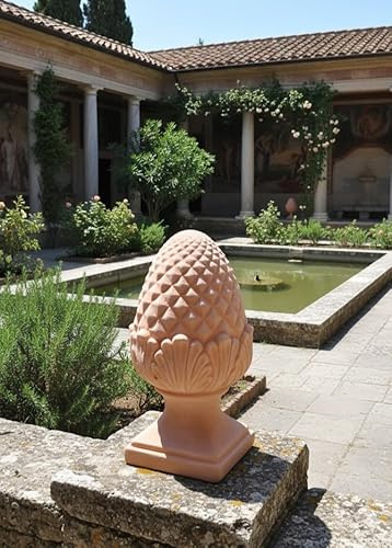 Zapfen,Pinienzapfen,helles Terracotta,Gartendeko,italian Style,28cm