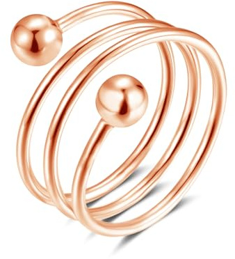 Glintara Rings for Women Men - Open Adjustable Magnetic Ring, Thumb Rings | Flower/Double Grooves/Double Bead Spiral/Basic/Heart Fidget Ring with Strong Magnets, Party, Jewellery, for Women Girl